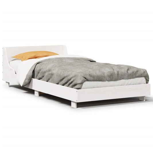 vidaXL Bed Frame without Mattress White 90x200 cm Solid Wood Pine