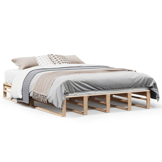 vidaXL Bed Frame without Mattress 150x200 cm King Size Solid Wood Pine