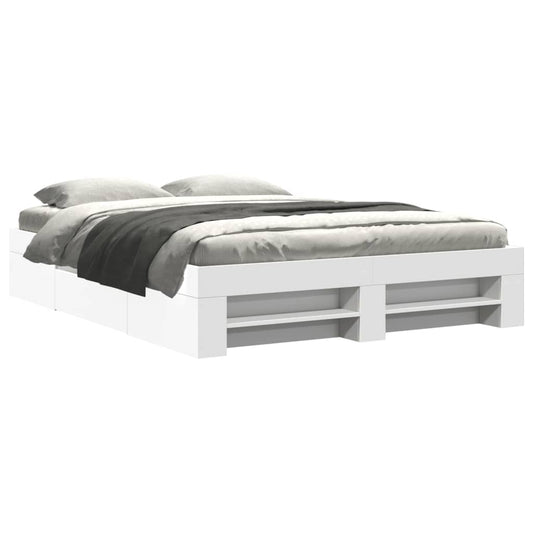 vidaXL Bed Frame without Mattress White 160x200 cm Engineered Wood