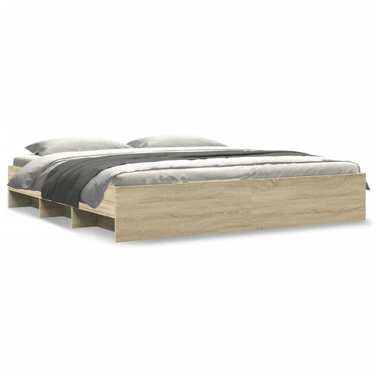 vidaXL Bed Frame | Sonoma oak | Engineered wood | 200x200cm | Bed Frame