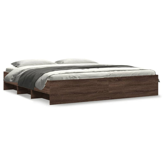 vidaXL Bed Frame | Brown Oak | Engineered wood | Double | Bed Frame