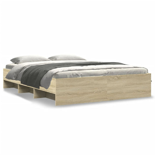 vidaXL Bed Frame | Sonoma oak | Engineered wood | 160x200 cm | Bed Frame