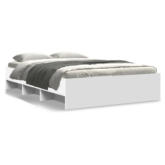 vidaXL Bed Frame | White | Engineered wood | Double bed size | Bed Frame