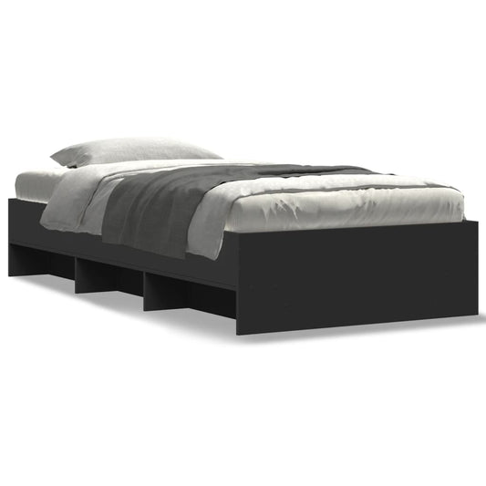 vidaXL Bed Frame | Black | Engineered wood | Single | Bed Frame | Rectangular