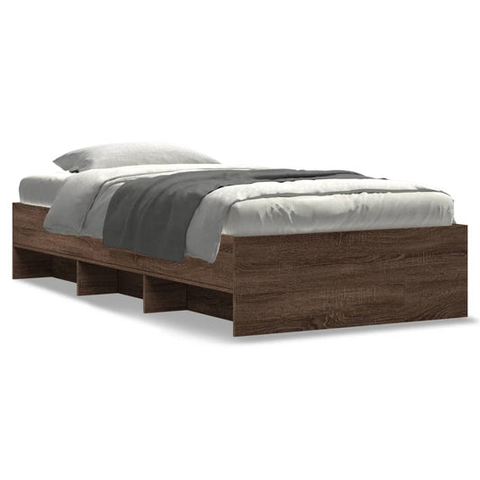 vidaXL Bed Frame | Brown Oak | Engineered Wood | Single | Bed Frame