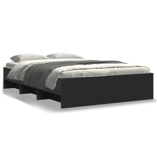 vidaXL Bed Frame without Mattress Black 135x190 cm Engineered Wood