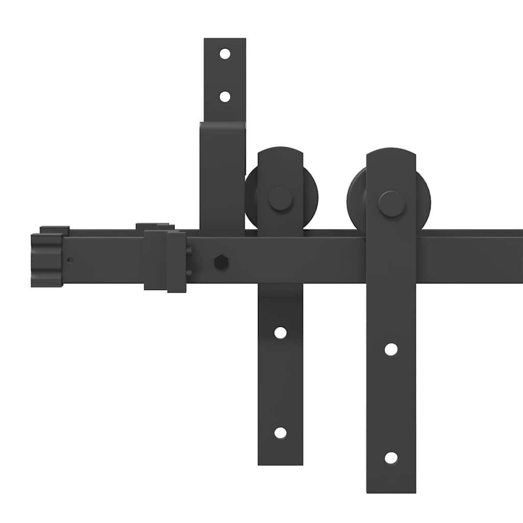 vidaXL Sliding Door Hardware Kit 427 cm Steel Black