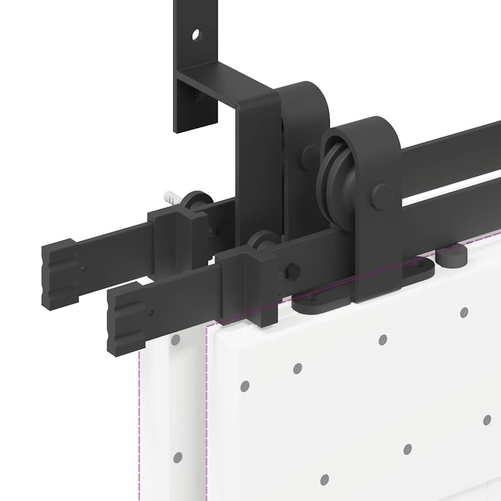 vidaXL Sliding Door Hardware Kit 427 cm Steel Black