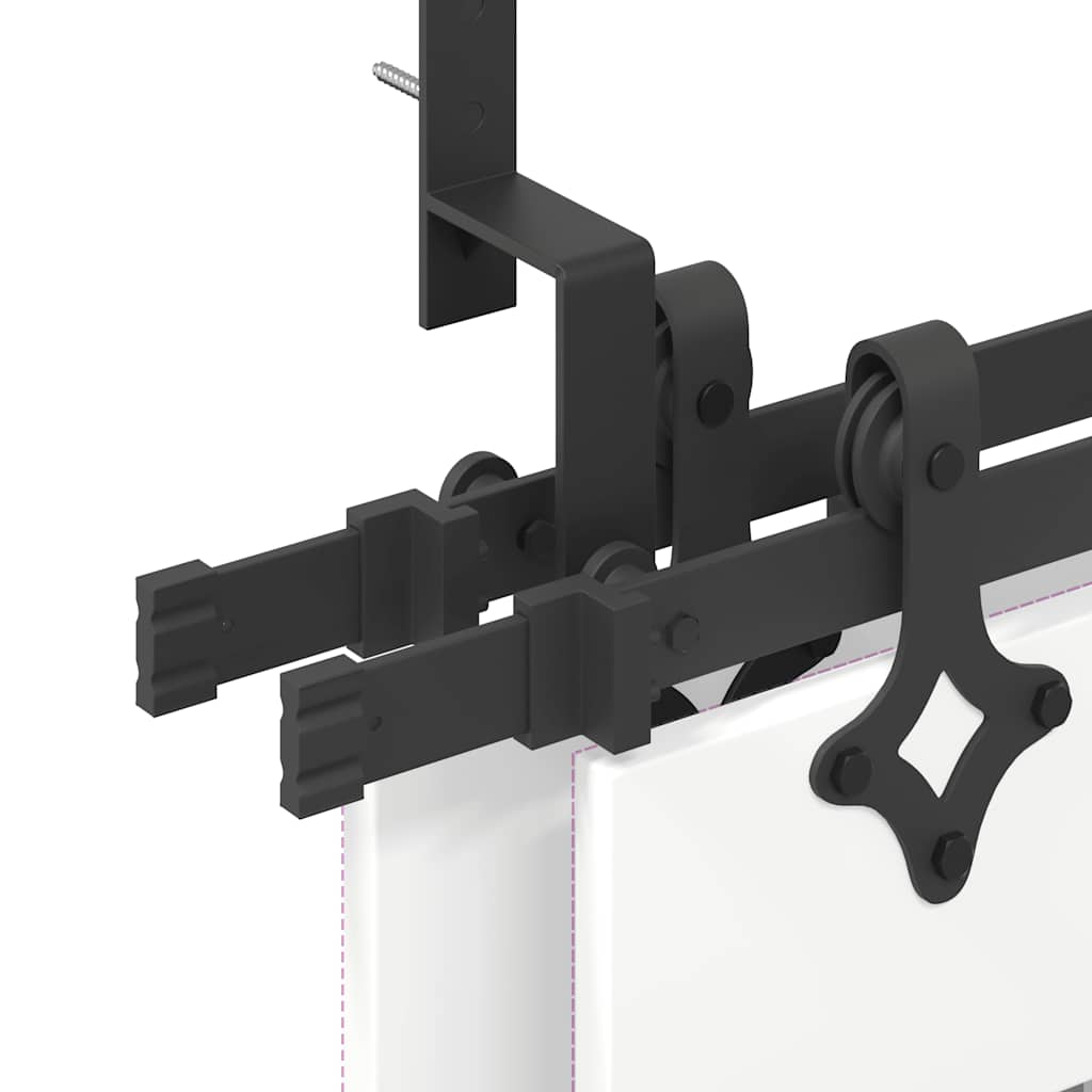 vidaXL Sliding Door Hardware Kit 305 cm Steel Black