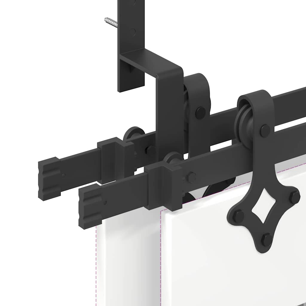 vidaXL Sliding Door Hardware Kit 427 cm Steel Black