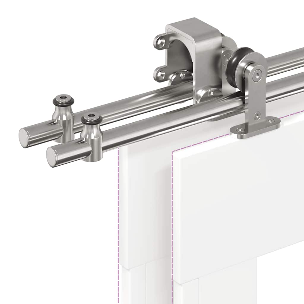 vidaXL Sliding Door Hardware Kit 366 cm Stainless Steel Silver