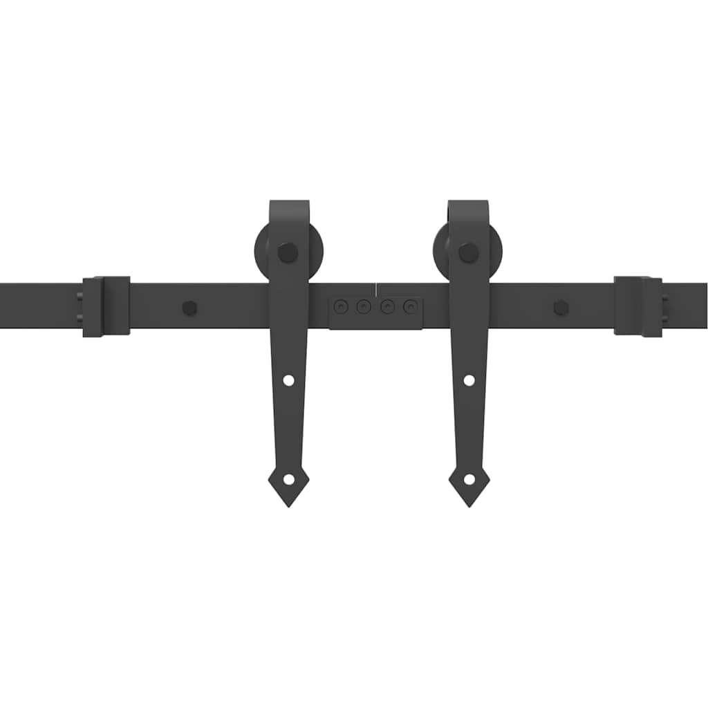 vidaXL Sliding Door Hardware Kit 427 cm Steel Black