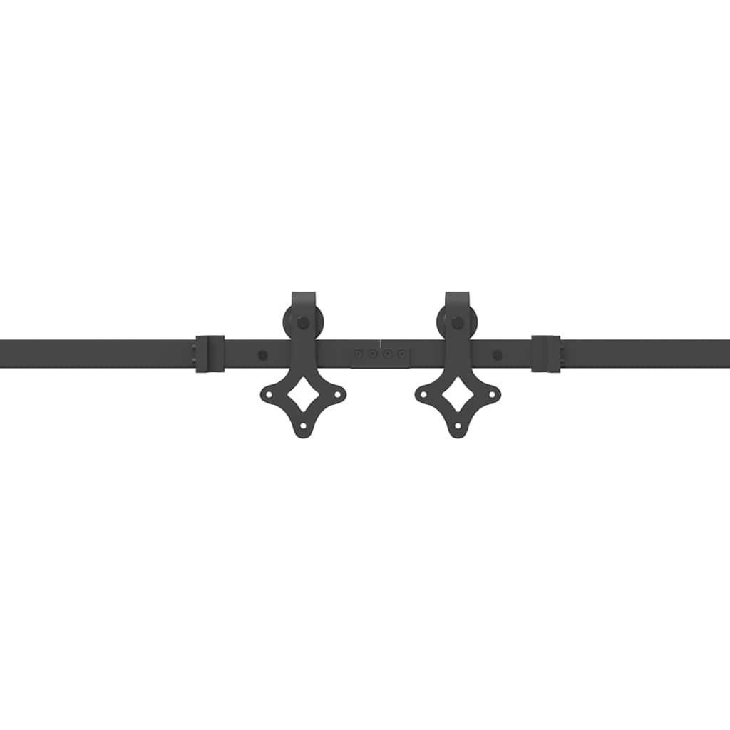 vidaXL Sliding Door Hardware Kit 427 cm Steel Black