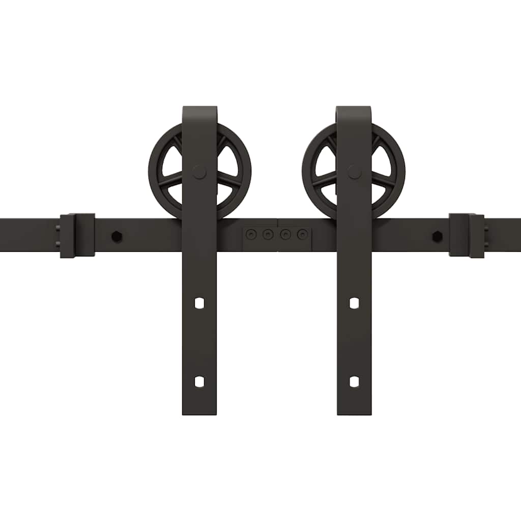 vidaXL Sliding Door Hardware Kit 400 cm Steel Black