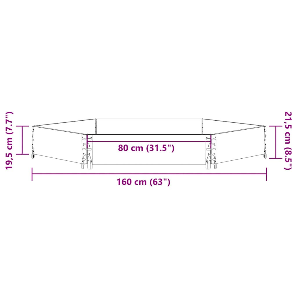 vidaXL Raised Bed Hexagon 160x160 cm Solid Wood Pine