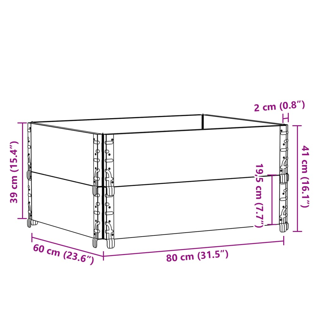 vidaXL Garden Planter Grey 80x60 cm Solid Wood Pine