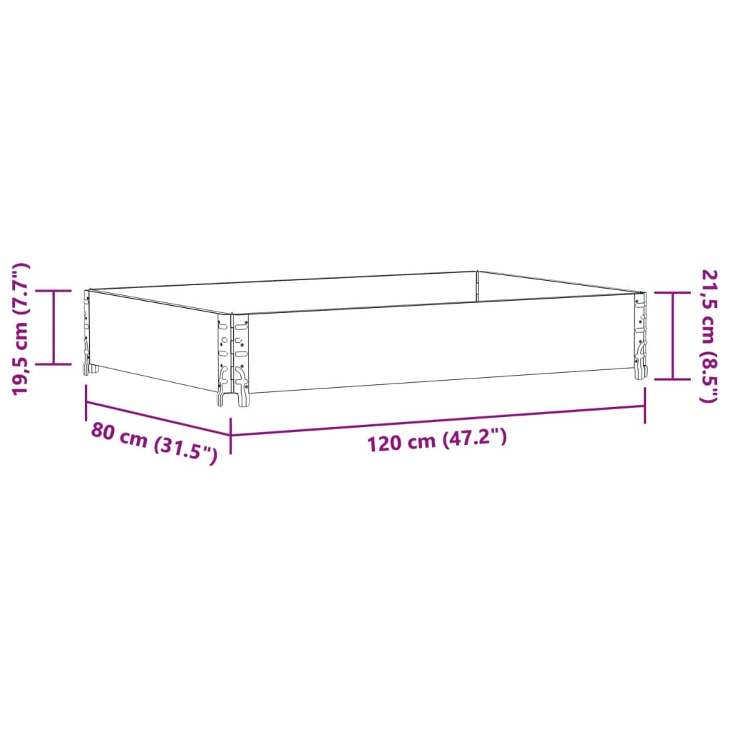 vidaXL Garden Planter Brown 120x80 cm Solid Wood Pine