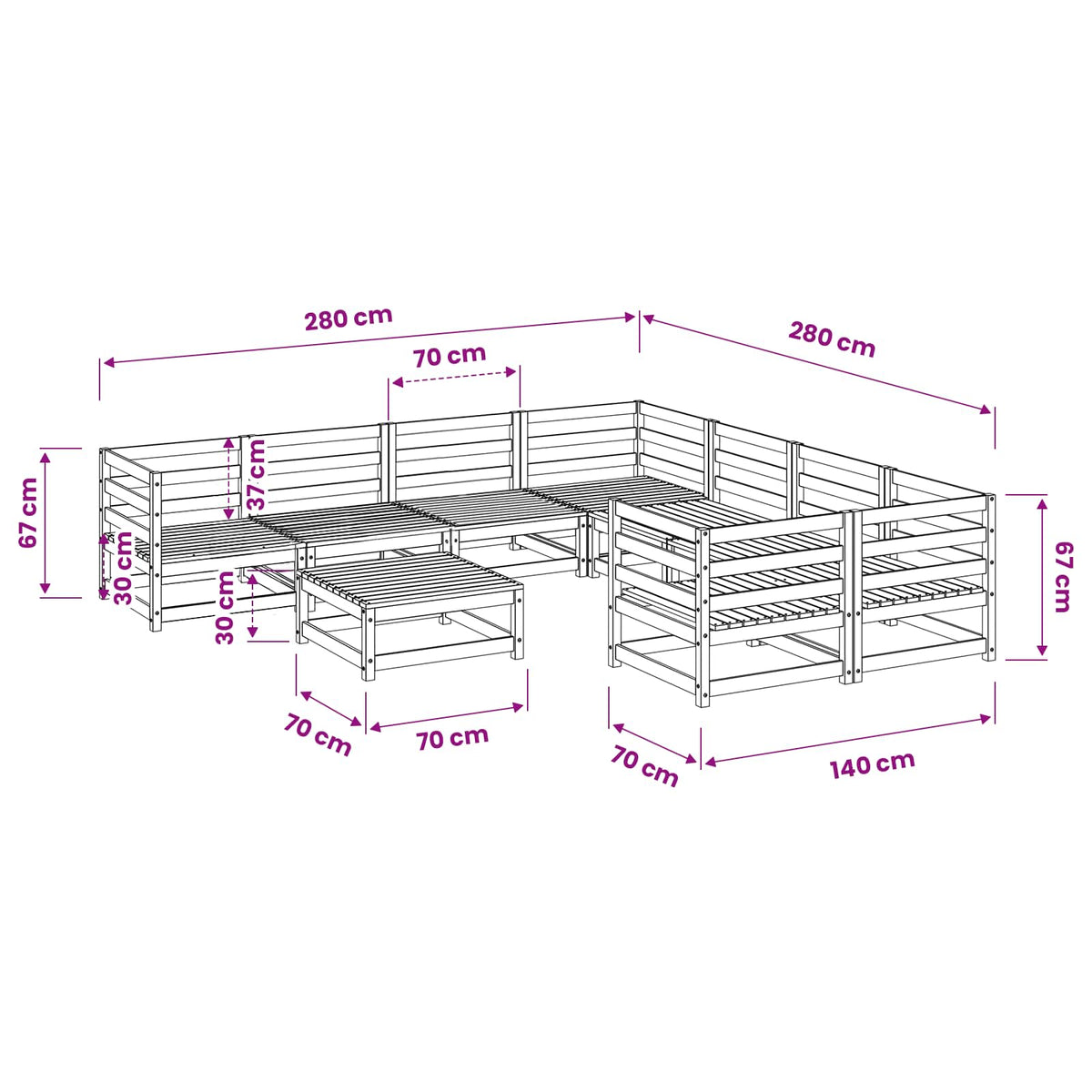 vidaXL 9 Piece Garden Sofa Set Impregnated Wood Pine