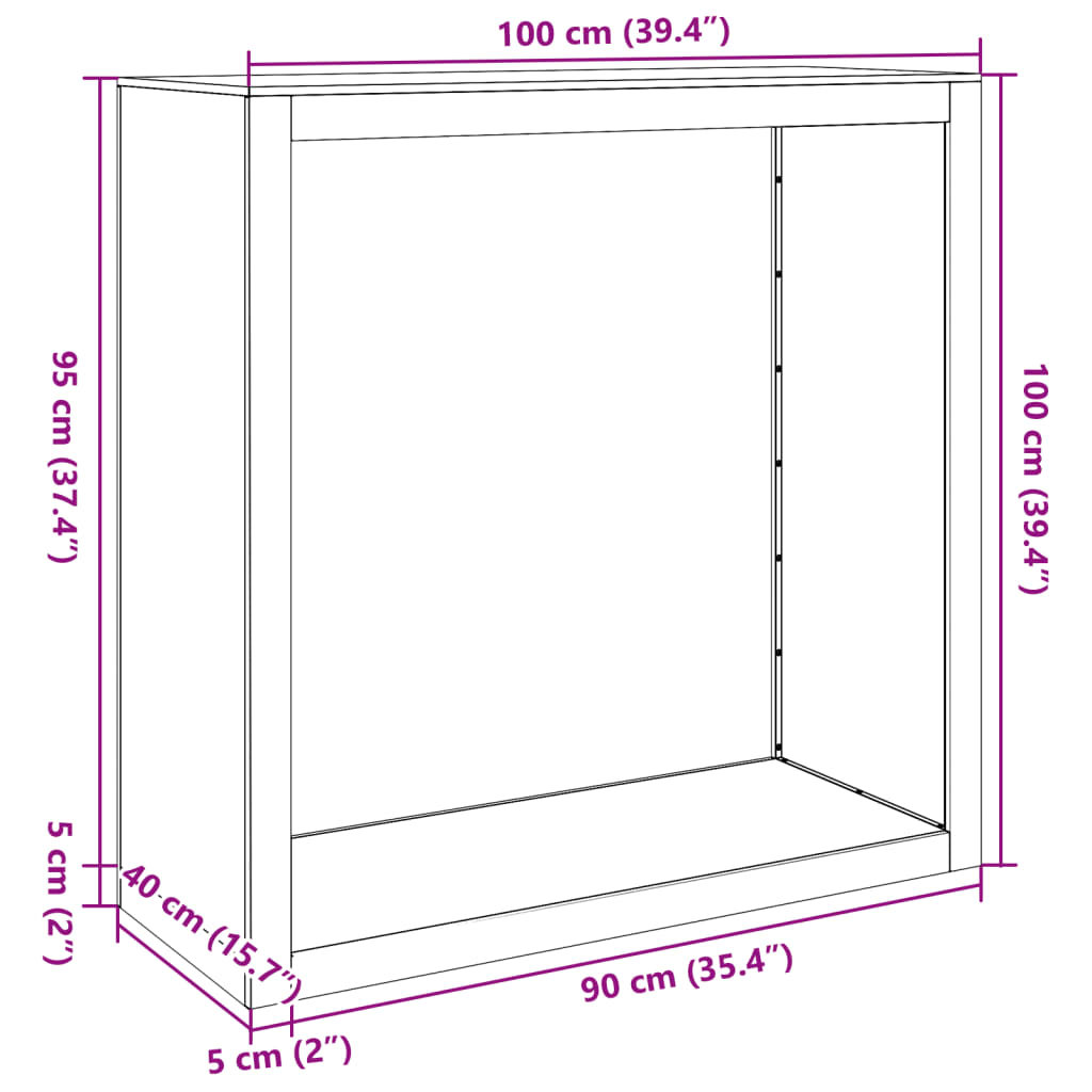 vidaXL Firewood Rack Anthracite 100x40x100 cm Steel