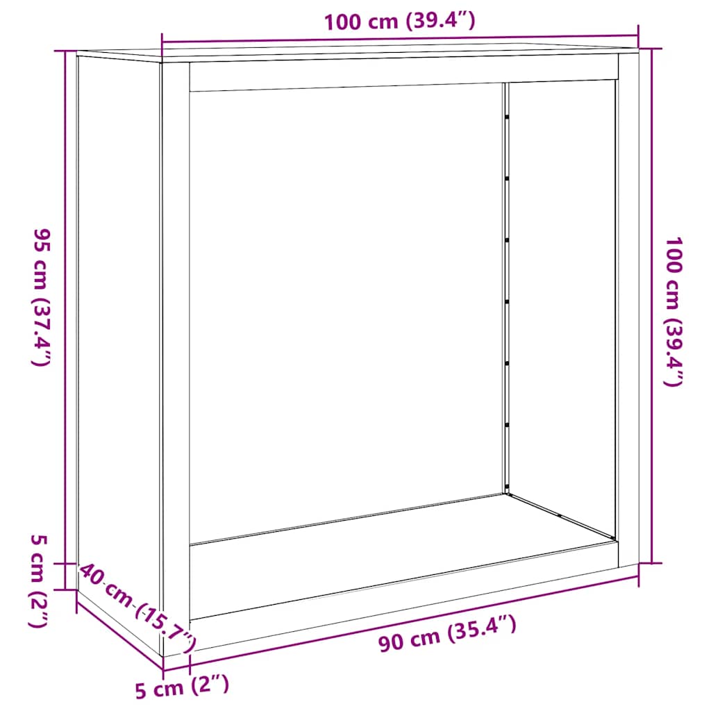 vidaXL Firewood Rack 100x40x100 cm Galvanised Steel