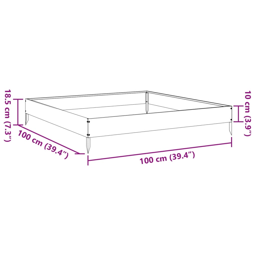 vidaXL Garden Raised Bed Anthracite 100x100x18,5 cm Steel