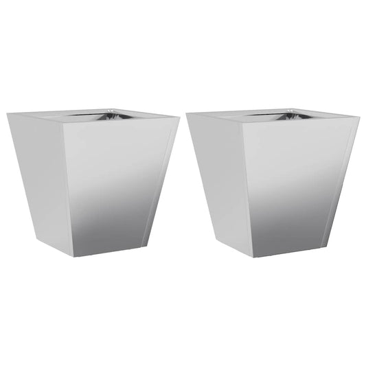 vidaXL Garden Planters 30x30x30 cm 2 pcs Galvanised Steel