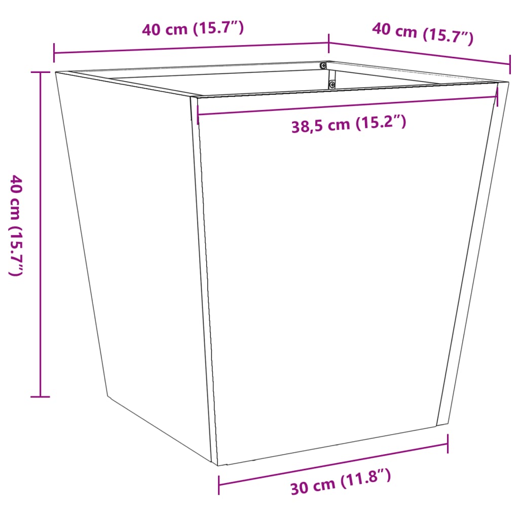 vidaXL Garden Planter 40x40x40 cm Weathering Steel