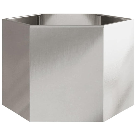 vidaXL Garden Planter Hexagon 69x60x45 cm Stainless Steel