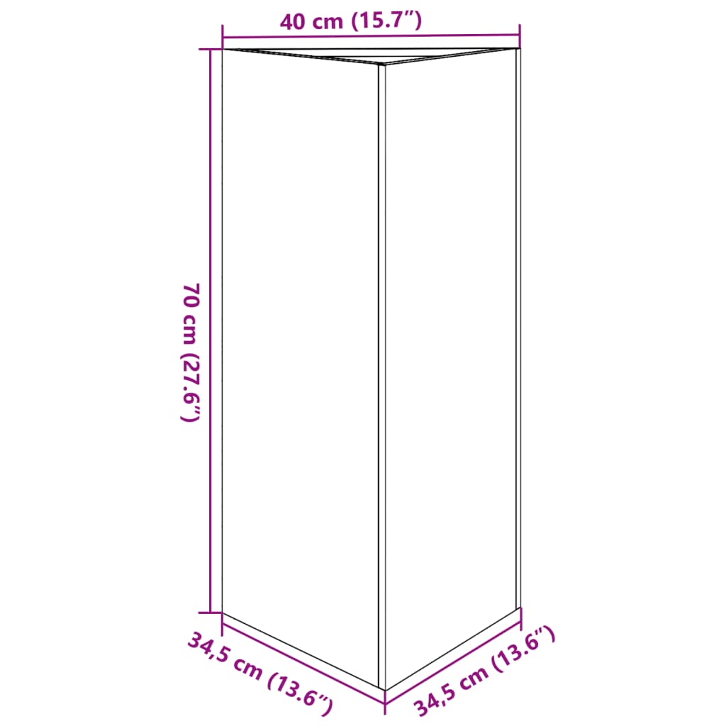 vidaXL Garden Planter Anthracite Triangular 40x34.5x75 cm Steel