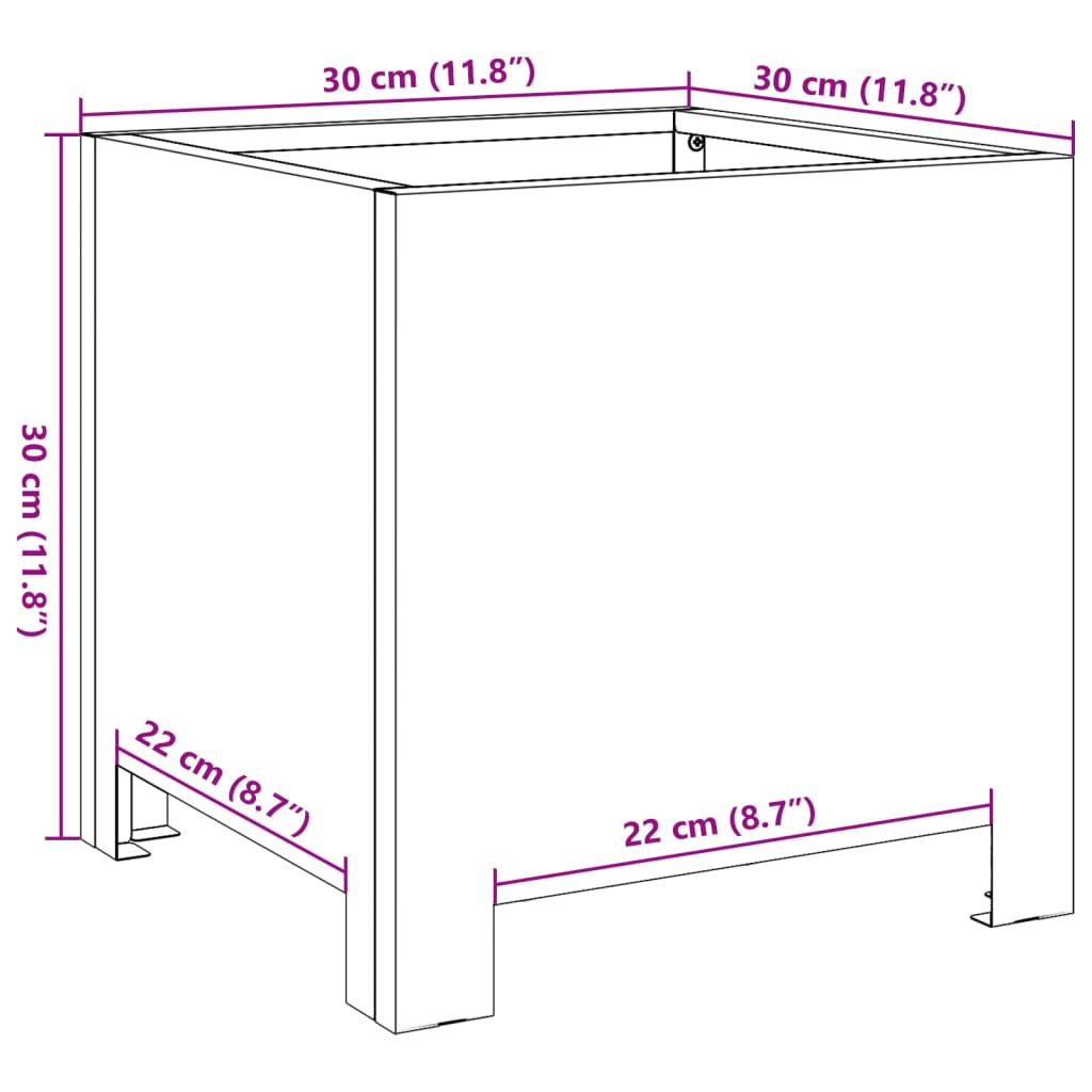 vidaXL Garden Planter 30x30x30 cm Stainless Steel