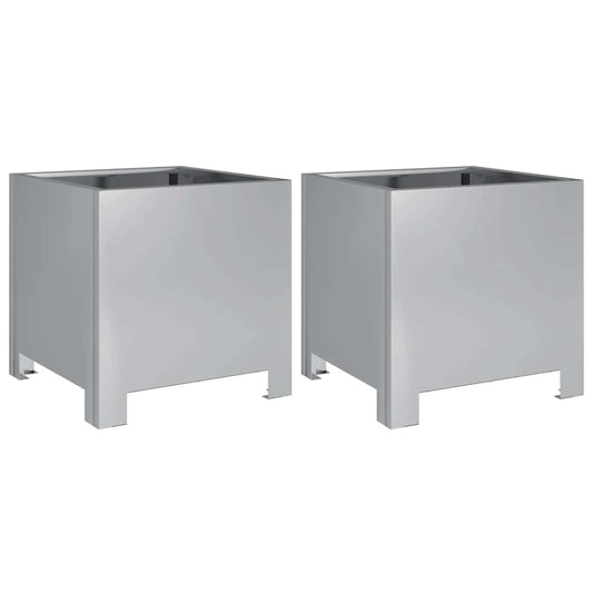 vidaXL Garden Planters 2 pcs 30x30x30 cm Galvanised Steel