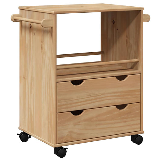 vidaXL Kitchen Trolley "OTTA" 59x45x80 cm Solid Wood Pine