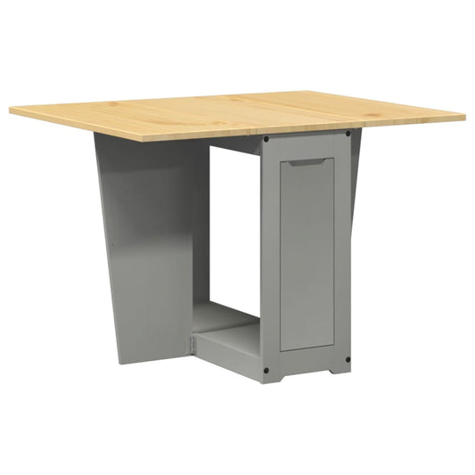vidaXL Butterfly Dining Table Foldable "Corona" Grey Solid Wood Pine