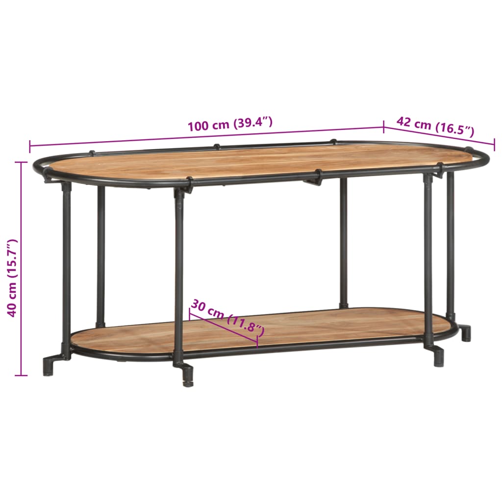 vidaXL TV Cabinet 100x42x40 cm Solid Wood Acacia