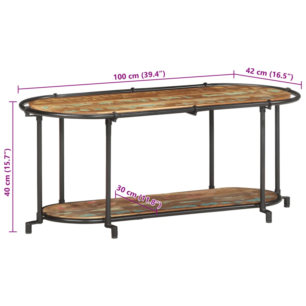 vidaXL TV Cabinet 100x42x40 cm Solid Wood Reclaimed