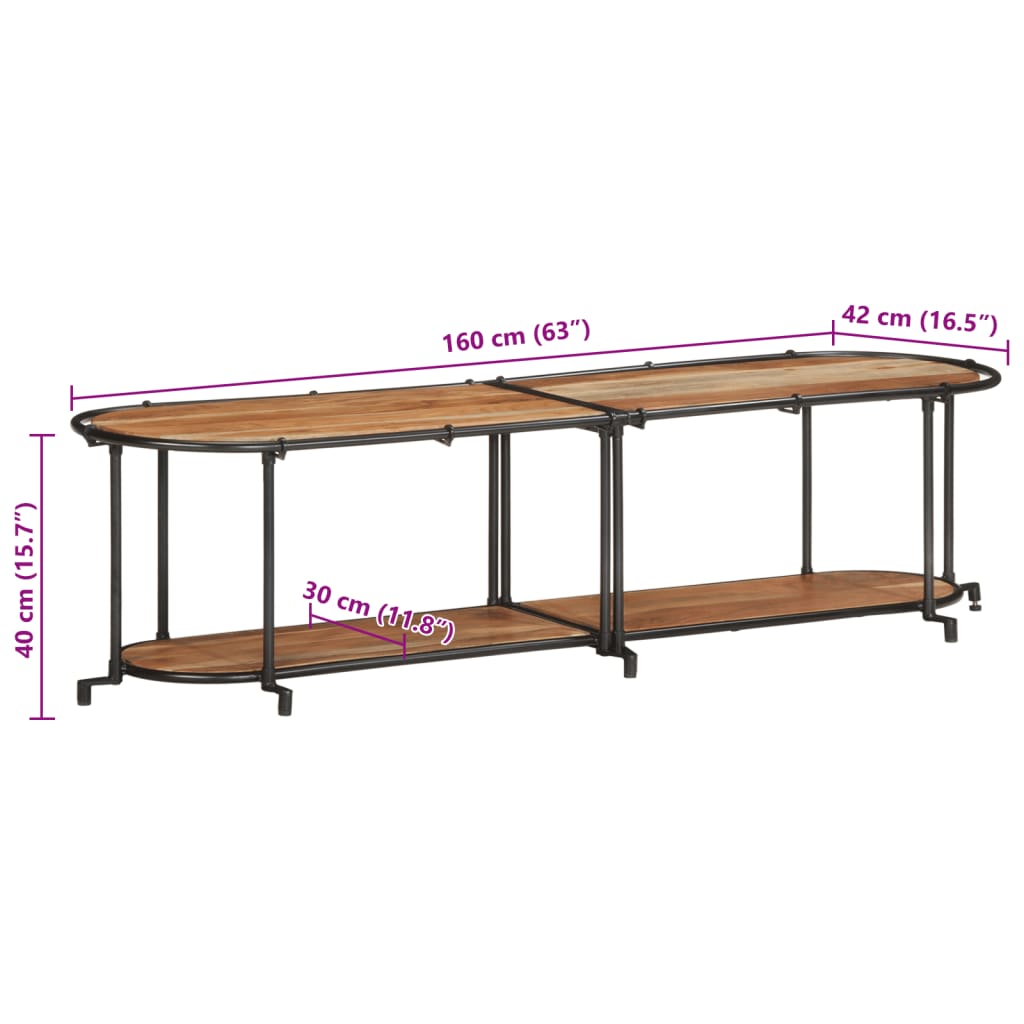 vidaXL TV Cabinet 160x42x40 cm Solid Wood Acacia