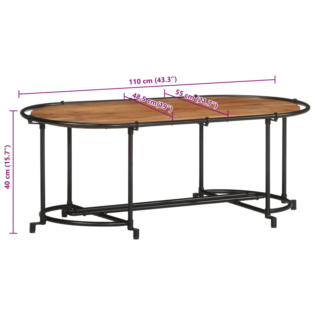 vidaXL Coffee Table 110x55x40 cm Solid Wood Acacia