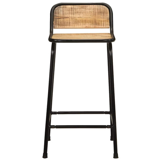 vidaXL Bar Stools 4 pcs 46x35,5x80 cm Solid Wood Rough Mango