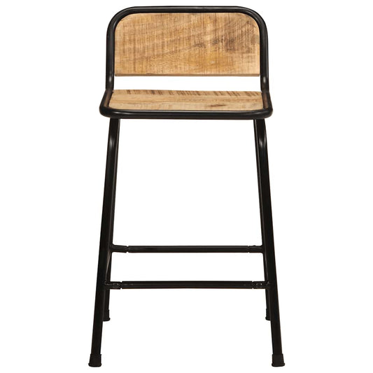 vidaXL Bar Stools 2 pcs 46x35,5x70 cm Solid Wood Rough Mango