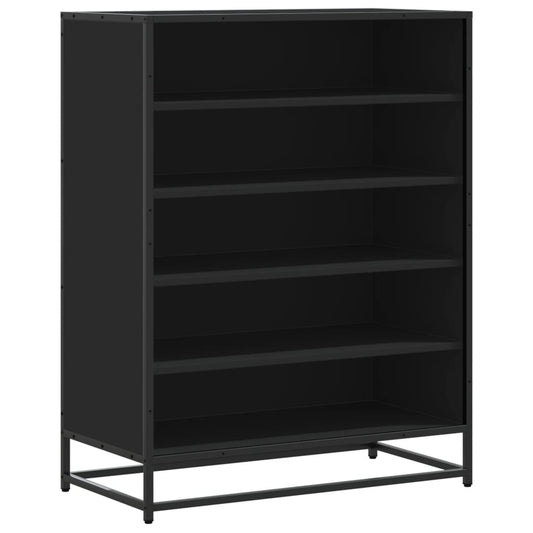 vidaXL Shoe Cabinet Black 75x38x97.5 cm Engineered Wood and Metal