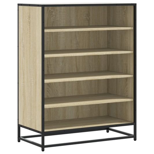 vidaXL Shoe Cabinet Sonoma Oak 75x38x97,5 cm Engineered Wood and Metal