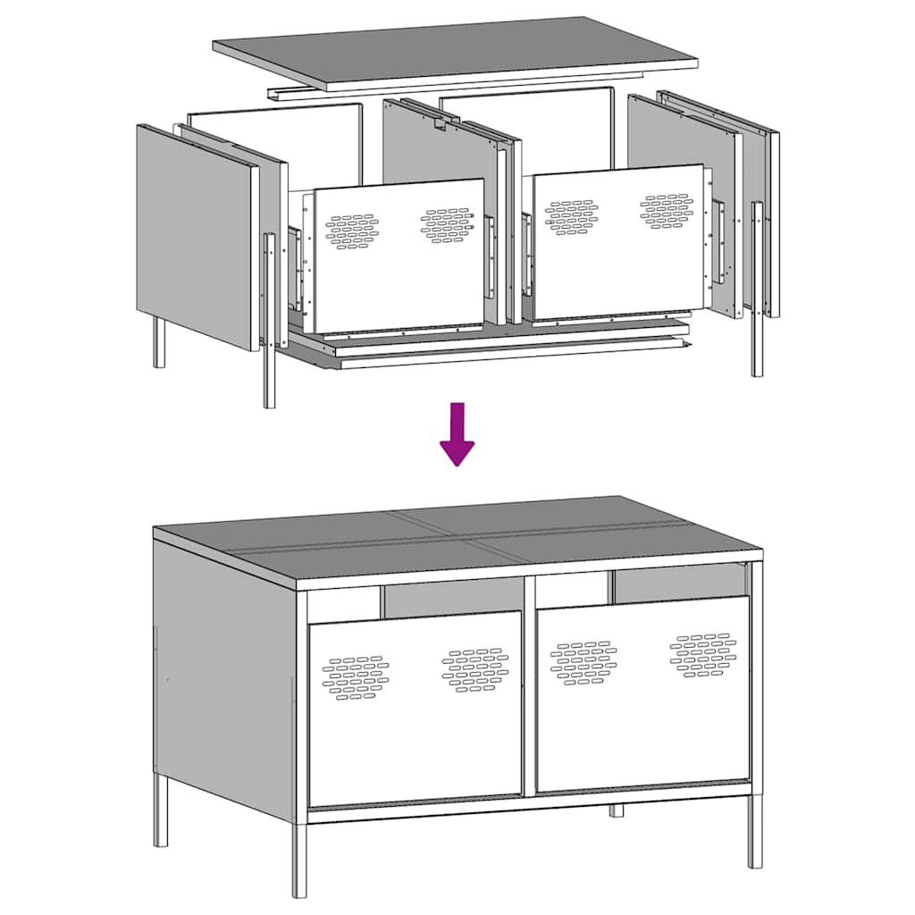 vidaXL TV Cabinet Black 68x50x43,5 cm Cold-rolled Steel