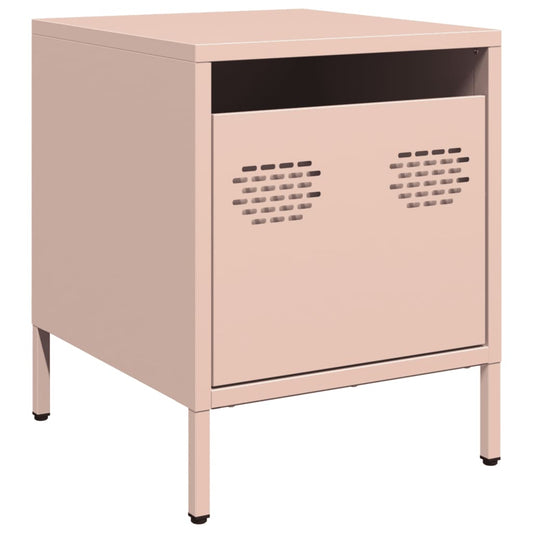 vidaXL Bedside Cabinet Pink 35x39x43,5 cm Steel