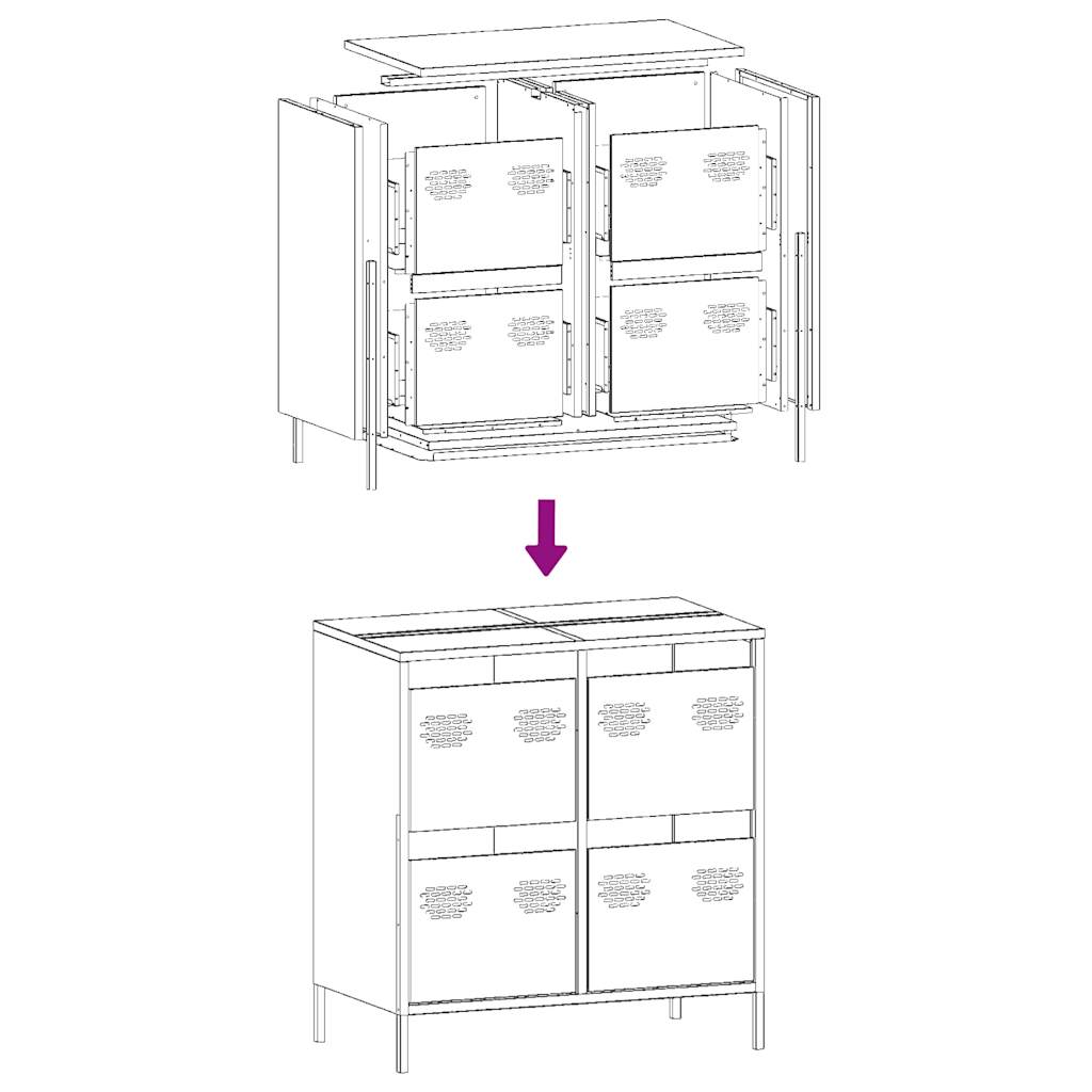 vidaXL Sideboard White 68x39x73.5 cm Cold-rolled Steel