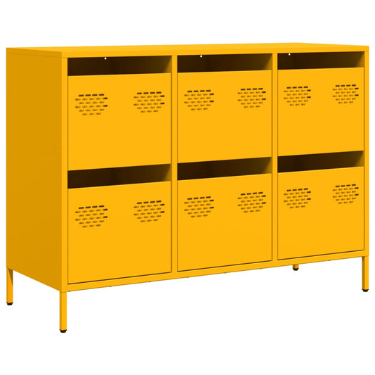 vidaXL Sideboard Mustard Yellow 101.5x39x73.5 cm Cold-rolled Steel