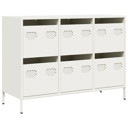 vidaXL Sideboard White 101.5x39x73.5 cm Cold-rolled Steel
