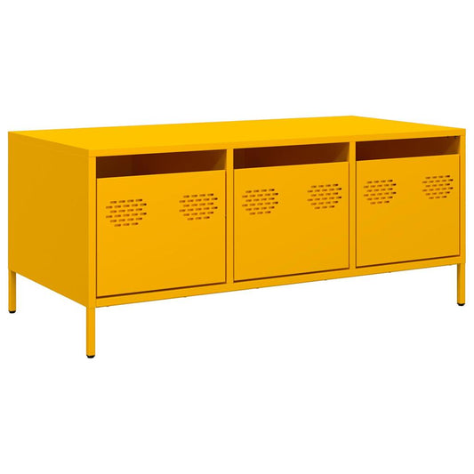 vidaXL Coffee Table Mustard Yellow 101,5x50x43,5 cm Cold-rolled Steel