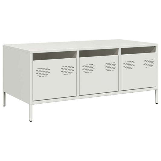 vidaXL Coffee Table White 101,5x50x43,5 cm Cold-rolled Steel