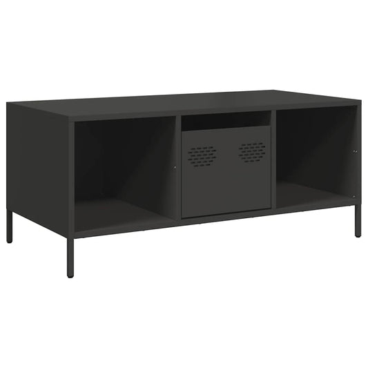 vidaXL Coffee Table Black 101,5x50x43,5 cm Cold-rolled Steel