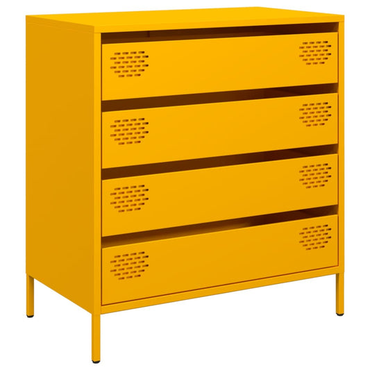 vidaXL Sideboard Mustard Yellow 68x39x73,5 cm Cold-rolled Steel